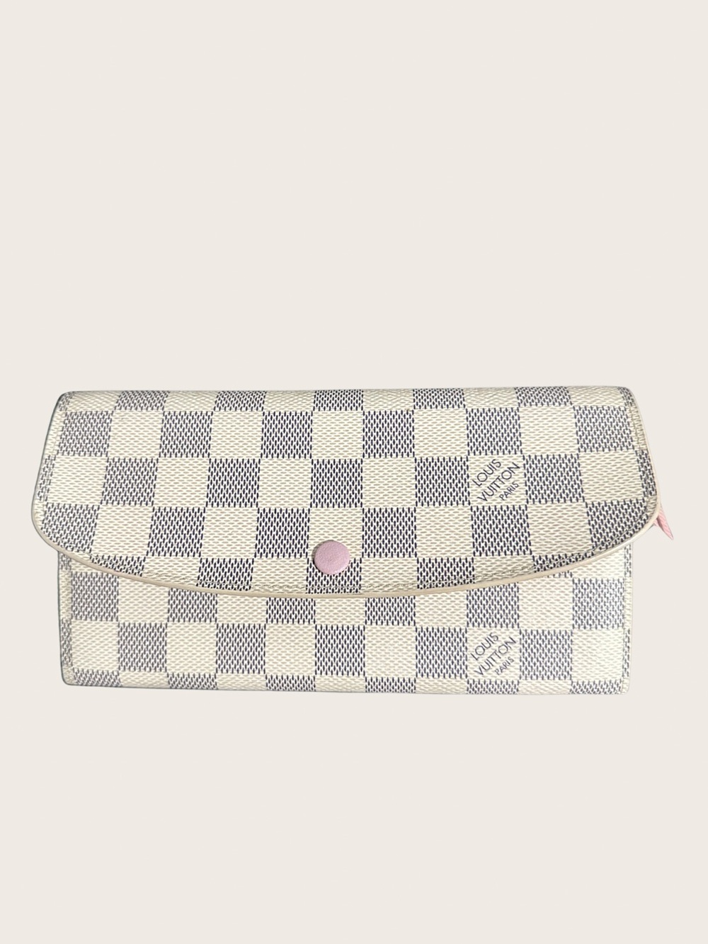 Louis Vuitton Damier Azur Sarah Wallet pink interior